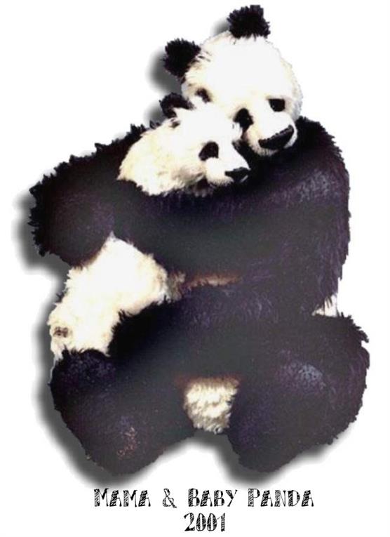 Teddy Bear and Friends 2001 TOBY Industry�s Choice Award Winners Momma and Baby Panda by Hand Made Teddy Bear Artist Denise Purrington