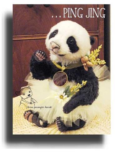Ping Jing by Award Winning One Of A Kind Handmade Mohair Teddy Bear Artist Denise Purrington of Out of The Forest Bears