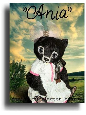 Ania by Award Winning One Of A Kind Handmade Mohair Teddy Bear Artist Denise Purrington of Out of The Forest Bears