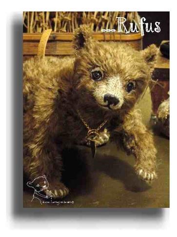 Rufus by Award Winning One Of A Kind Handmade Mohair Teddy Bear Artist Denise Purrington of Out of The Forest Bears
