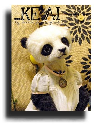 Keai  by Award Winning One Of A Kind Handmade Mohair Teddy Bear Artist Denise Purrington of Out of The Forest Bears